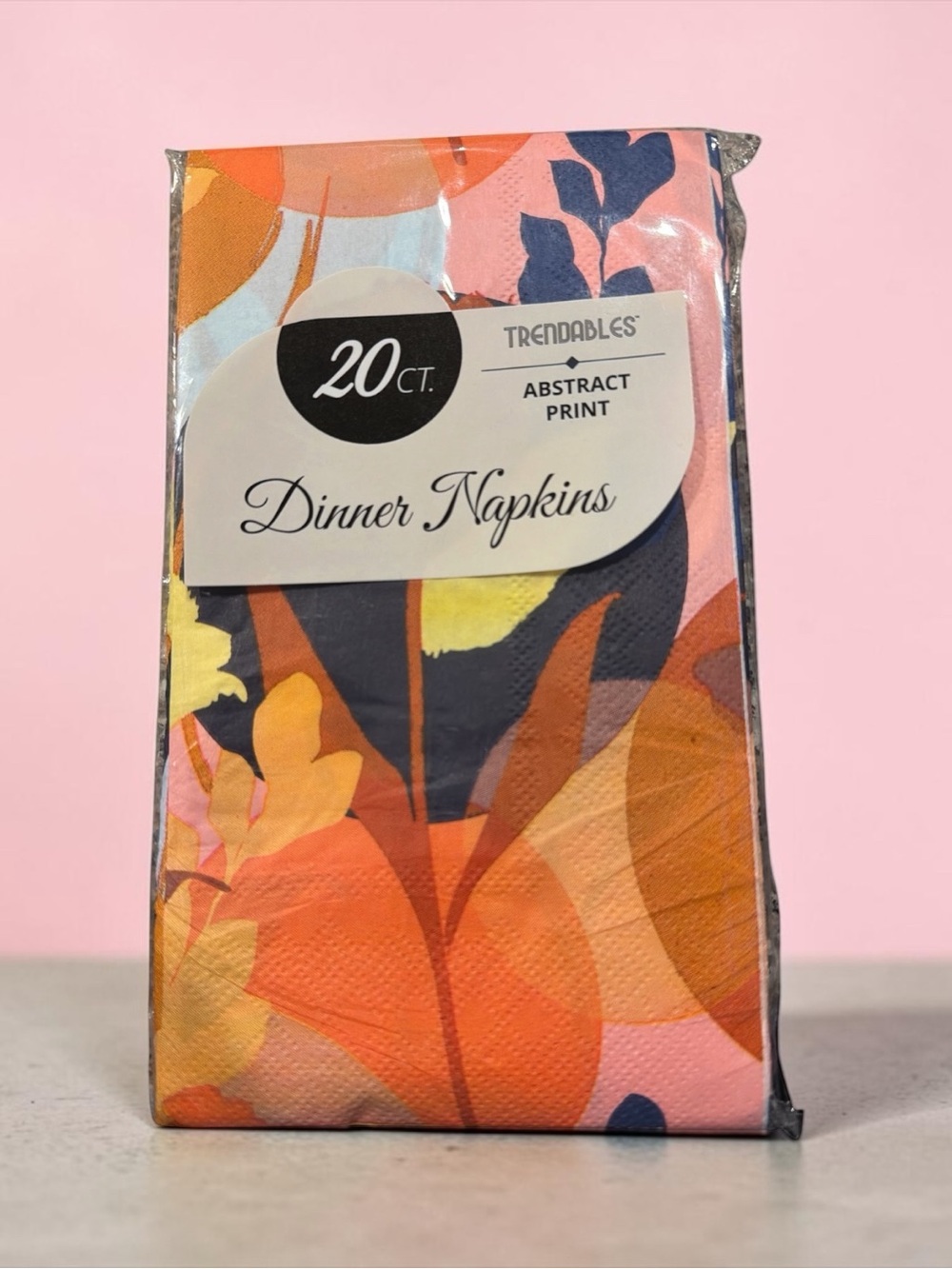 Trendables Abstract Print Dinner Napkins - Abstract Print Pink Floral (20 ct)
